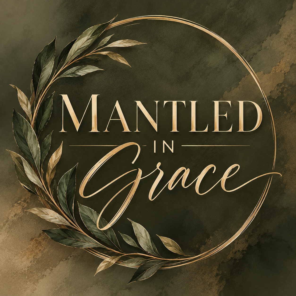 Mantled in Grace botanical logo
